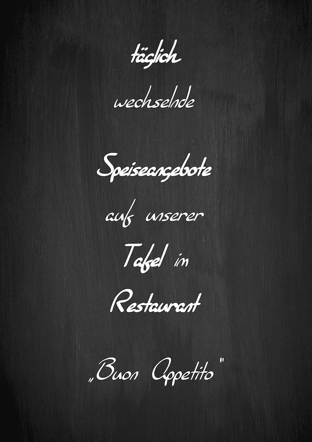 Handgeschriebene Wochenkarte des Saporito Zeven mit täglichen Gerichten